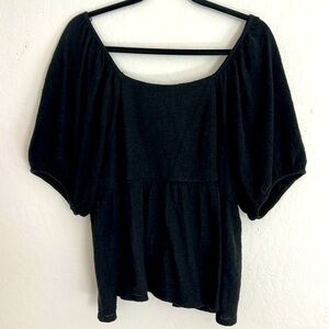 Madewell (L) black cotton top